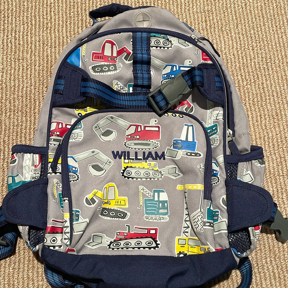 Pottery Barn Kids Mackenzie Gray Jax Construction Glow-in-the Dark Back Pack